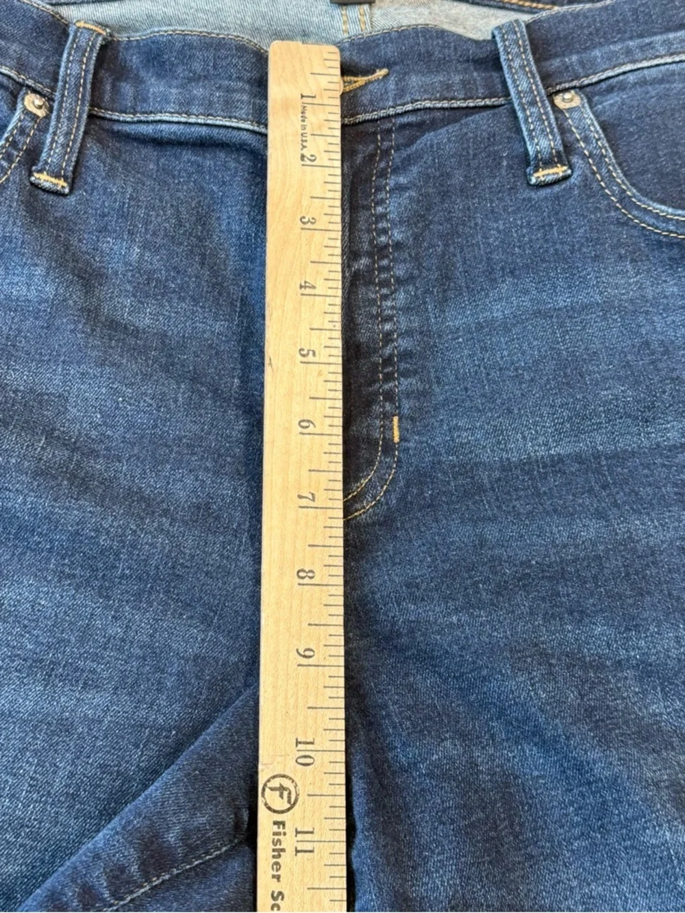 J. Crew Mid-rise kickout jean Super-Stretch Raw Hem‎ Dark Wash Size 32